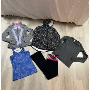 Ivivva girls size 14 bundle / lot . 5 items 1 pants , 1x tank , 2x zip up. 1 tee